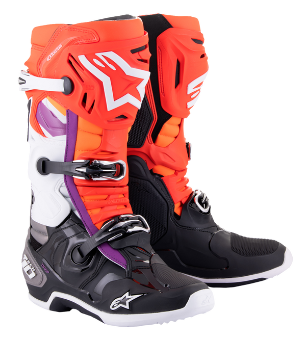 Alpinestars Tech 10 Black/Red/Orange/White krossisaapad - MxStar