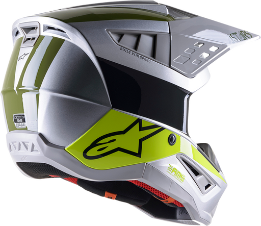 Alpinestars Supertech M5 Bond Green/Silver/Yellow back - MxStar